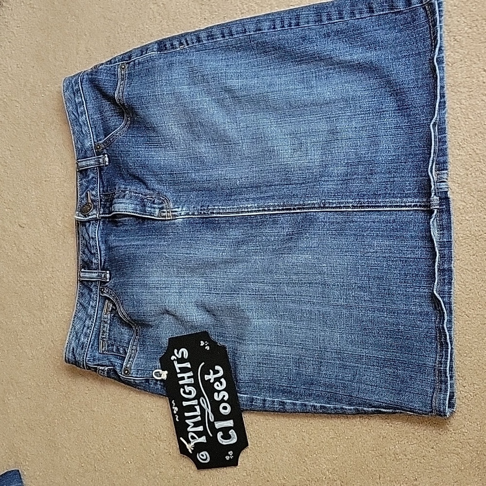 Lands' End Denim Skirt 6P Mini Blue